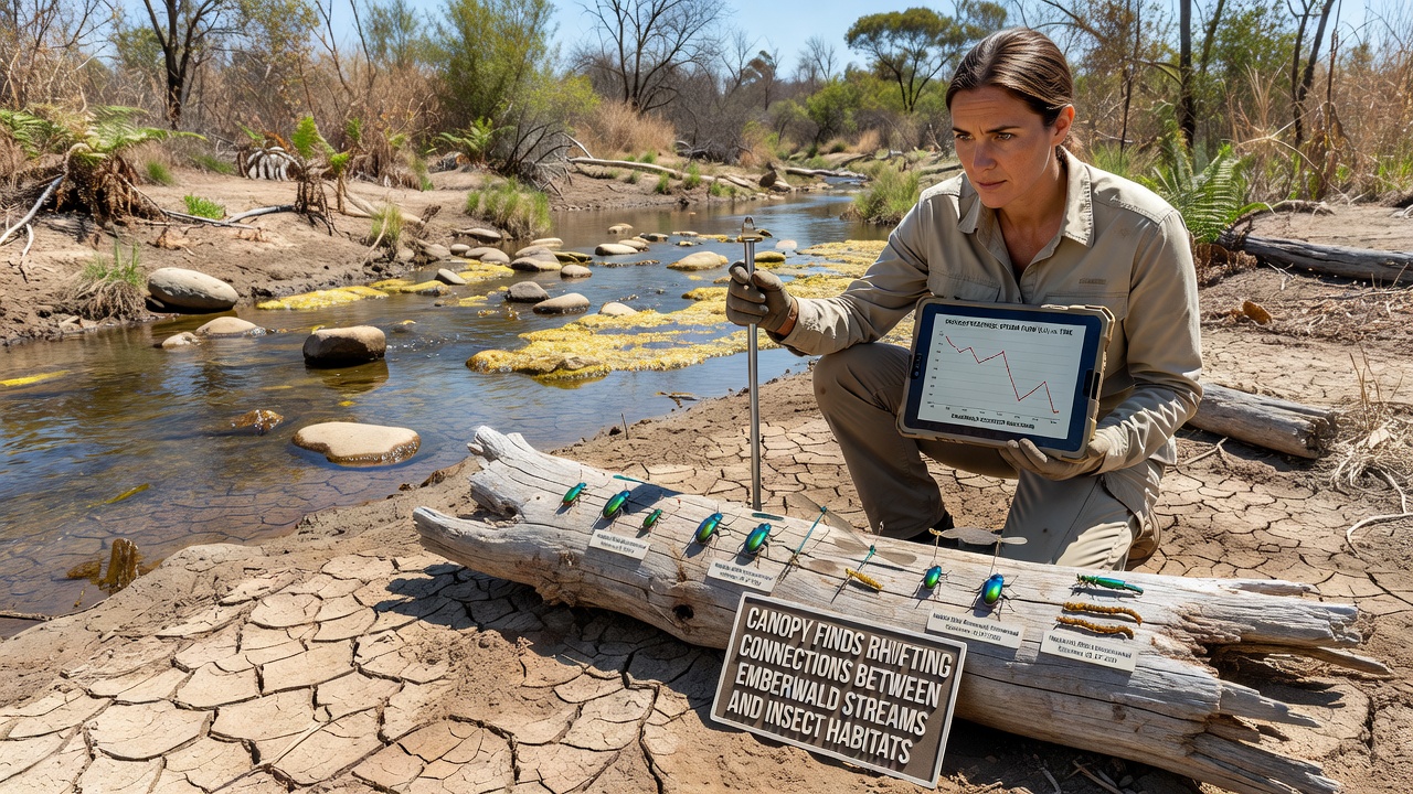 Drought Readings and Canopy Finds Reveal Shifting Connections Between Emberwald Streams and Insect Habitats